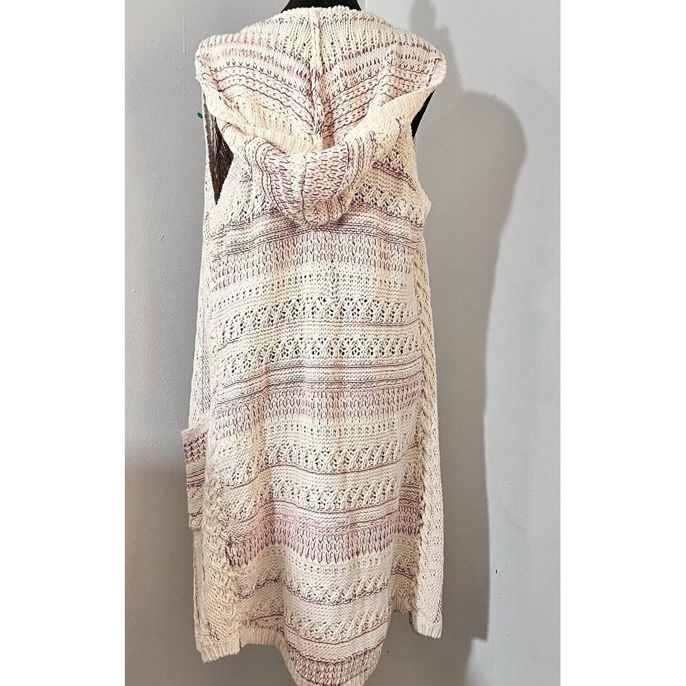 Willow & Clay Open Front Sweater Vest Chunky M/L Boho Lagenlook‎ Cottage Core